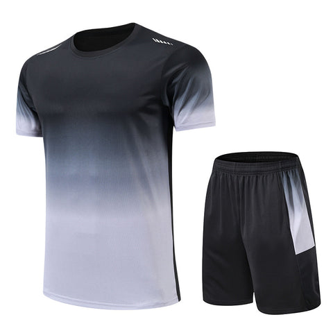 Gradient Color Round Neck Clothes Men's Short Sleeve